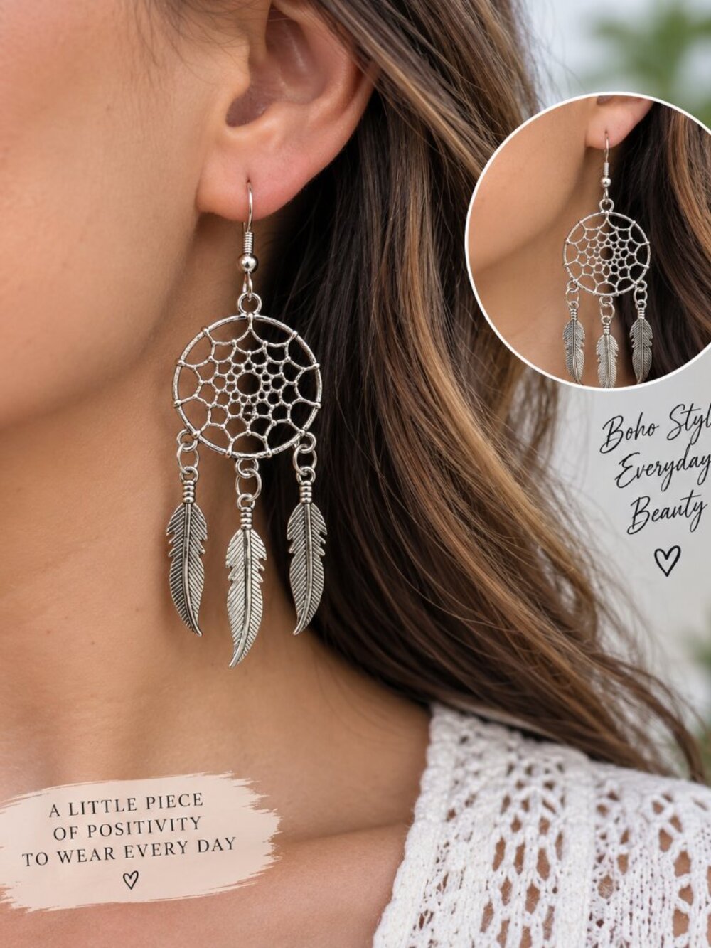 Poshmark Description – Dreamcatcher Feather Earrings